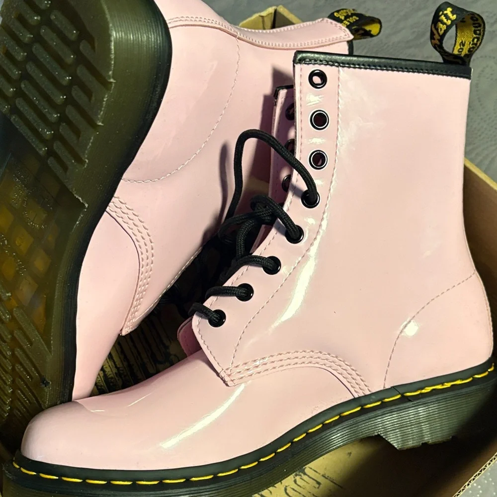 Dr. Martens Light Pink Combat Boots - Picture 4 of 6